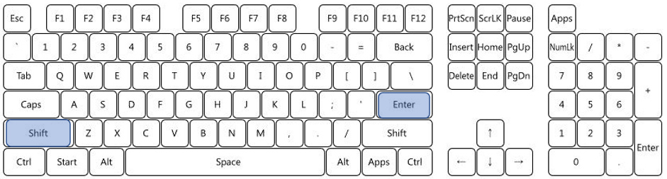“Shift + Enter(Return)” Host disconnect (gray)